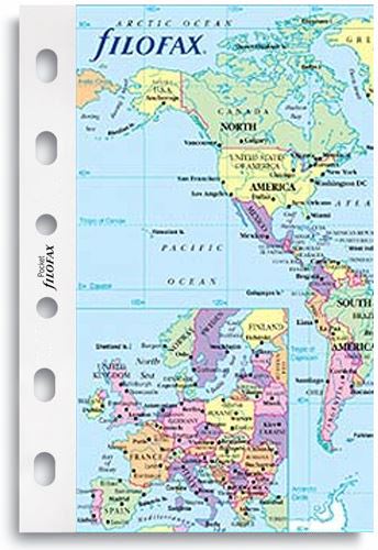 Filofax náplň do diáře formát A7 mapa světa