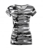 MALFINI Tričko dámské Camo Pure maskáč šedý XS
