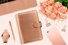 Filofax Saffiano A6 Personal Rose Gold diář osobní (1)