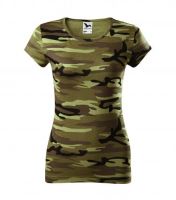 MALFINI Tričko dámské Camo Pure maskáč zelený XS