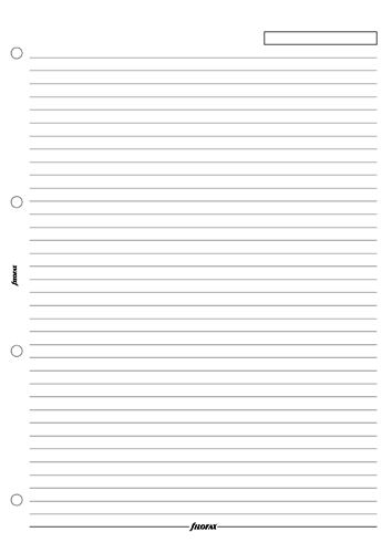 Filofax náplň do diáře formát A4 papír linkovaný bílý