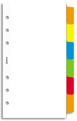Filofax náplň do diáře formát A6 barevné krajové výřezy